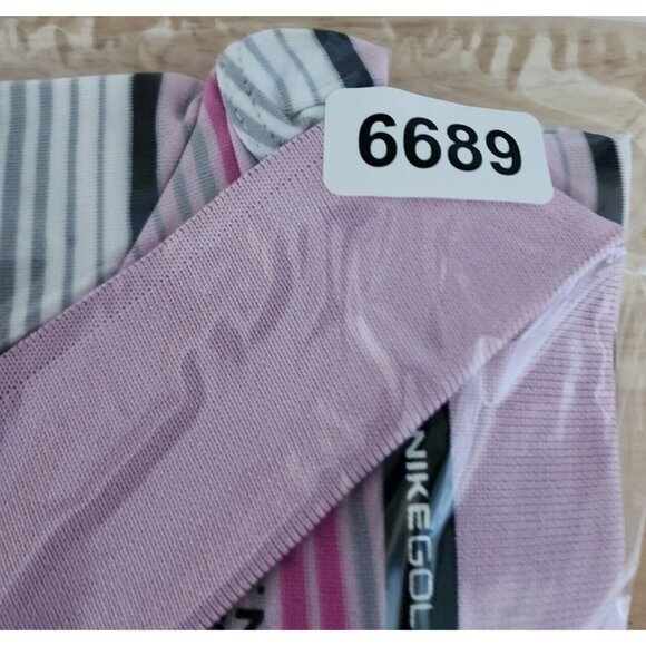 Nike Golf Tour Performance Pink & White Striped Dri-Fit Polo Shirt Size Large - Picture 15 of 15